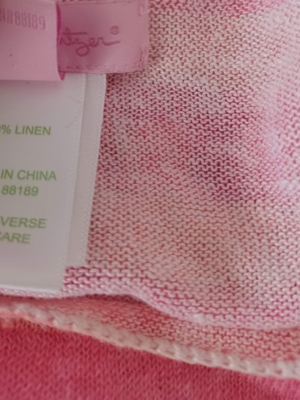 Lilly Pulitzer 100% Linen Sweater Womens M Pink Striped Lightweight Knit Top - Picture 4 of 7
